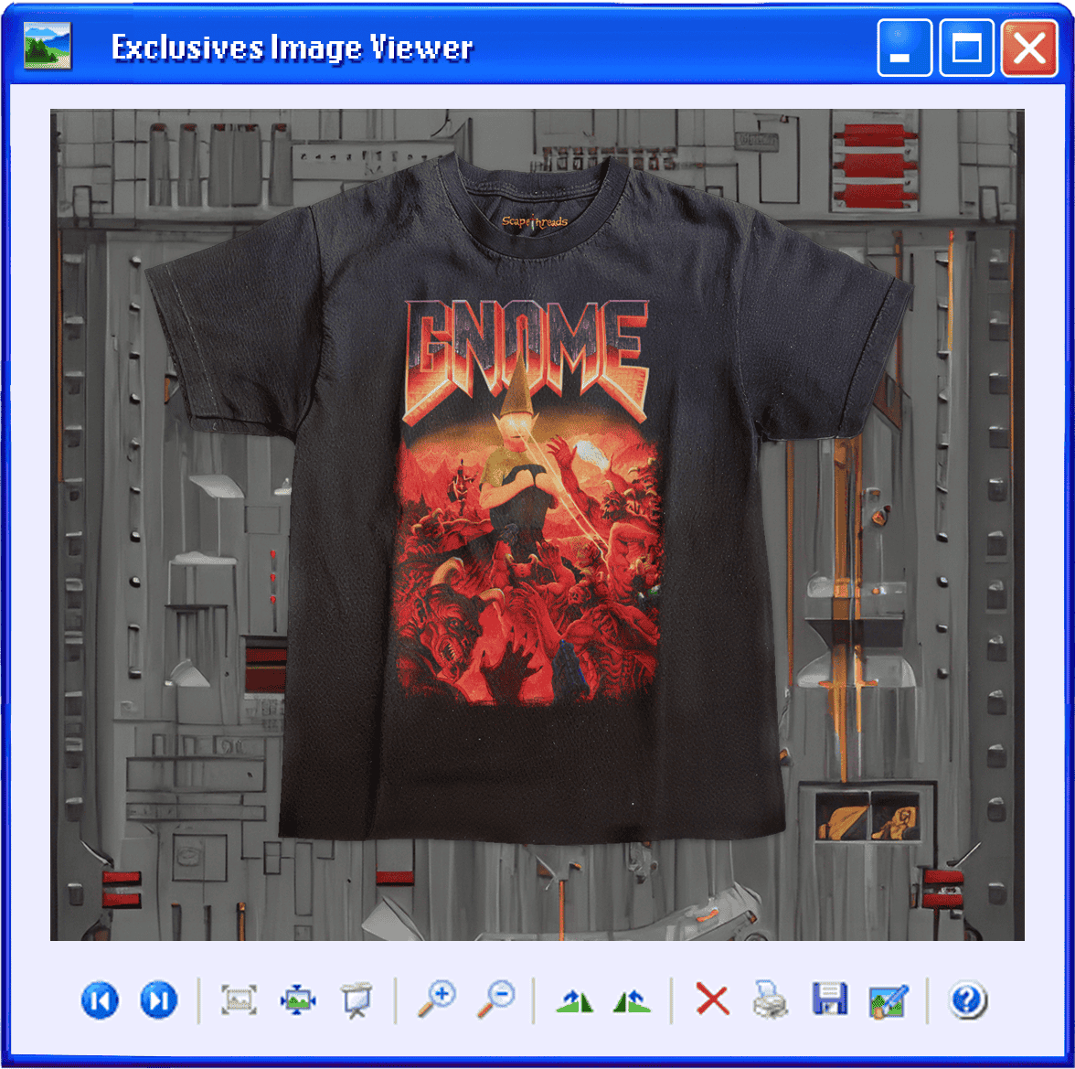 Gnome Child in the classic doom poster style.